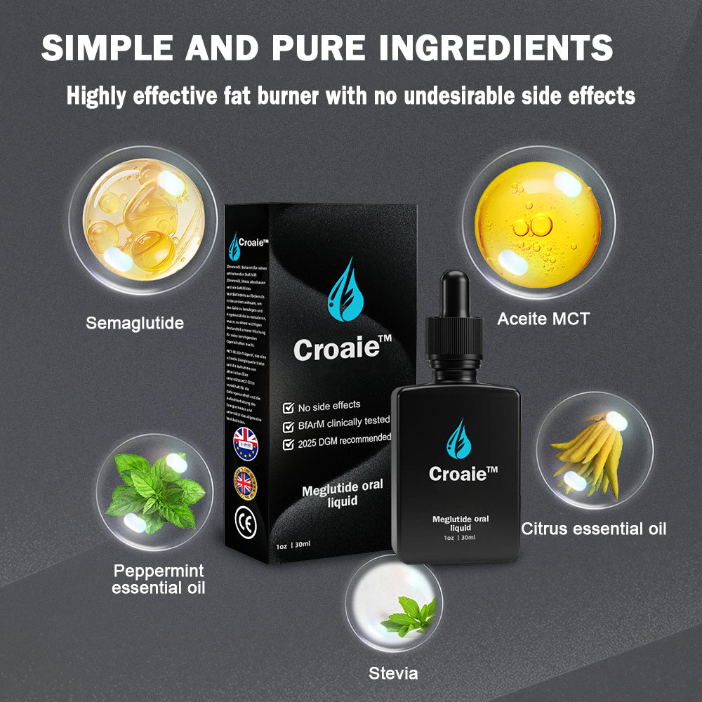 Croaie™ 𝐌𝐞𝐠𝐥𝐮𝐭𝐢𝐝𝐞 𝐎𝐫𝐚𝐥𝐞 𝐅𝐥ü𝐬𝐬𝐢𝐠𝐤𝐞𝐢𝐭 (Fettverbrennungsprodukt in Lebensmittelqualität, entwickelt von der Medizinischen Fakultät der Universität Heidelberg, sehr empfohlen von der DGM)