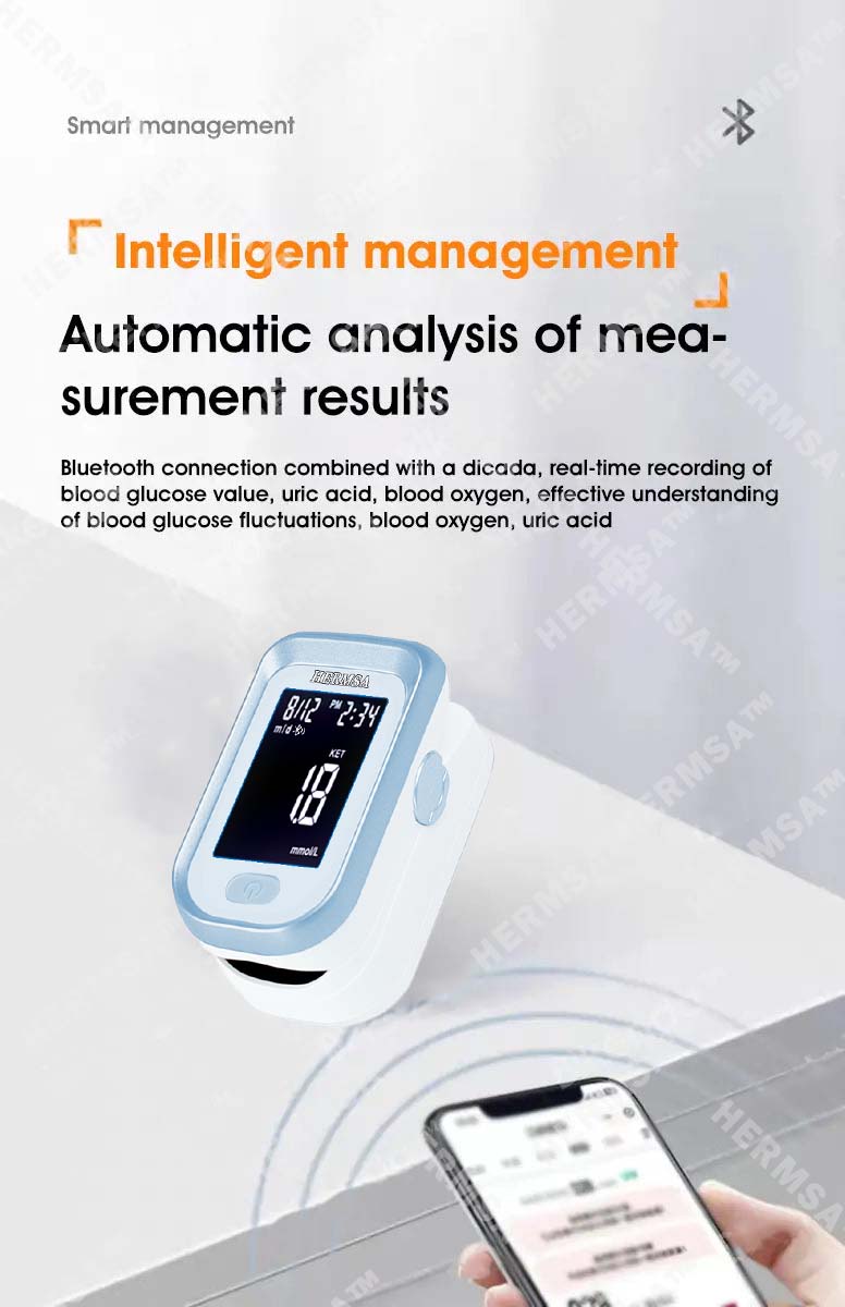 Latest Science✨ Hermsa™ Precision Noninvasive Bluetooth Blood Glucose and Ketone Testing Medical Device + Exclusive Gift [99.9% Accuracy] ⚕️