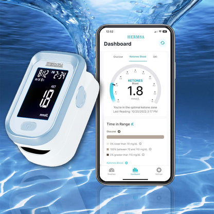 Latest Science✨ Hermsa™ Precision Noninvasive Bluetooth Blood Glucose and Ketone Testing Medical Device + Exclusive Gift [99.9% Accuracy] ⚕️